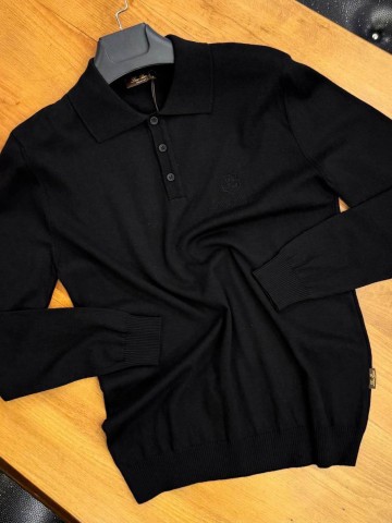 Поло с длинным рукавом Loro Piana чёрного цвета