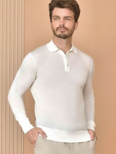 Поло с длинным рукавом Loro Piana Premium - Beige