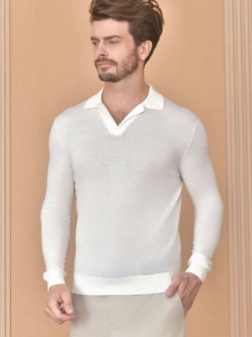 Поло с длинным рукавом Loro Piana Premium - Beige