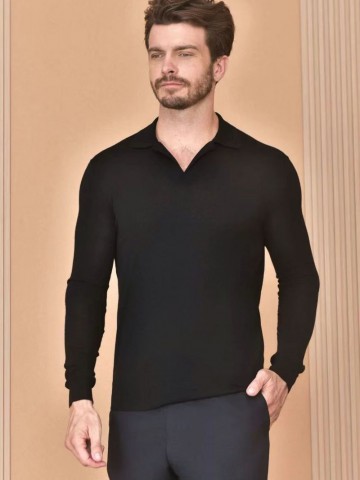 Поло с длинным рукавом Loro Piana Premium - Black