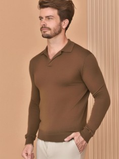 Поло с длинным рукавом Loro Piana Premium - Caramel