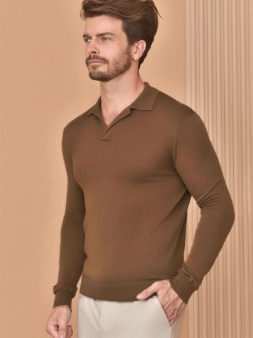 Поло с длинным рукавом Loro Piana Premium - Caramel