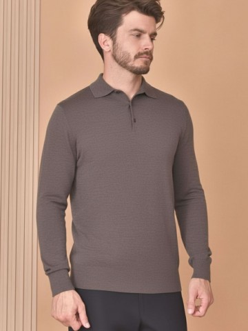 Поло с длинным рукавом Loro Piana Premium - Gray Coffee