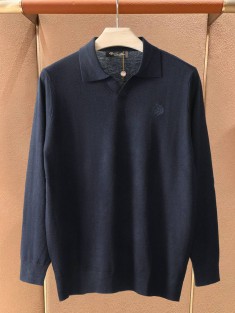 Поло с длинным рукавом Loro Piana premium - Navy