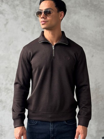 Утеплённая кофта Loro Piana zip-neck - Brown