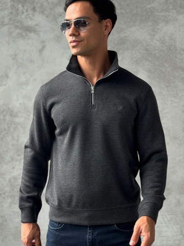 Утеплённая кофта Loro Piana zip-neck - Grey