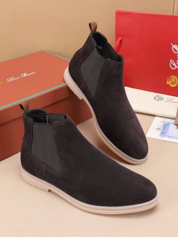 Замшевые ботинки с мехом Loro Piana