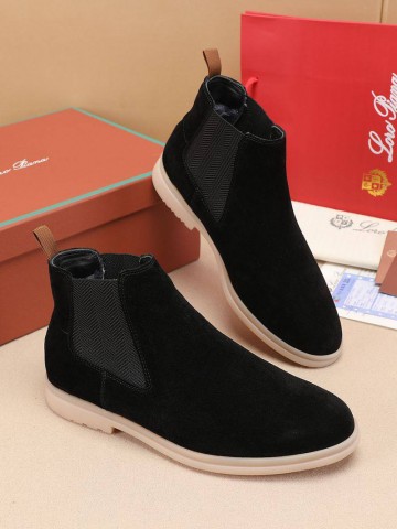 Замшевые ботинки с мехом Loro Piana