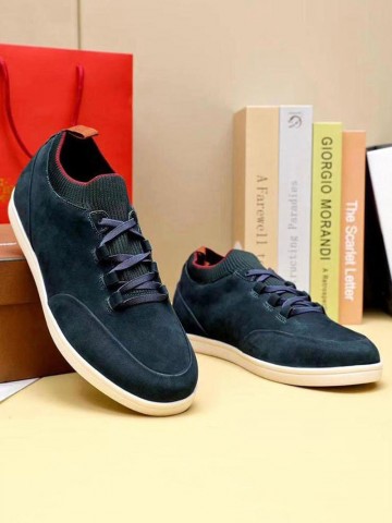 Замшевые кроссовки Loro Piana Soho Walk - Navy