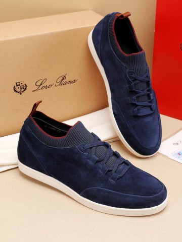 Замшевые кроссовки Loro Piana Soho Walk - Navy