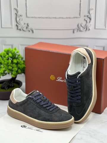 Замшевые кроссовки Loro Piana Tennis Walk - Grey