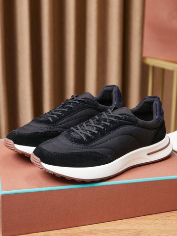 Замшевые кроссовки Loro Piana Week End Walk - Black