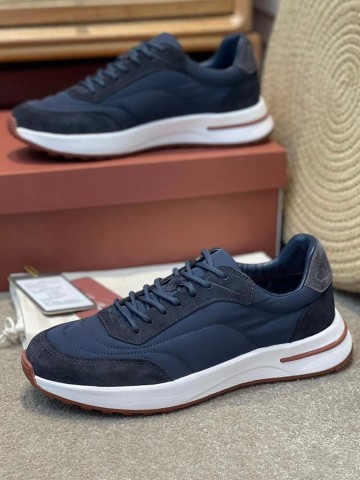 Замшевые кроссовки Loro Piana Week End Walk - Blue