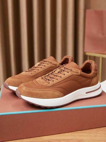 Замшевые кроссовки Loro Piana Week End Walk - Brown