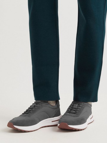 Замшевые кроссовки Loro Piana Week End Walk - Grey
