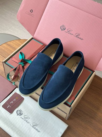 Замшевые лоферы Loro Piana Premium - Navy