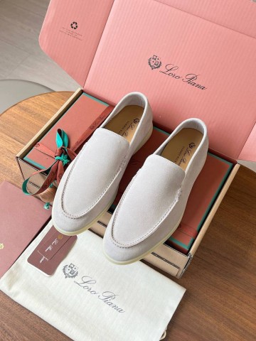 Замшевые лоферы Loro Piana Premium - White