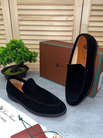 Замшевые лоферы Loro Piana Summer Walk - Black