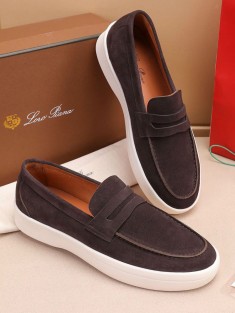 Замшевые лоферы Loro Piana Summer Walk - Brown