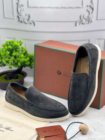 Замшевые лоферы Loro Piana Summer Walk - Grey