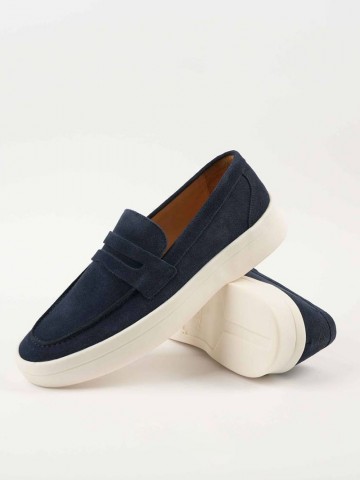 Замшевые лоферы Loro Piana Summer Walk - Navy