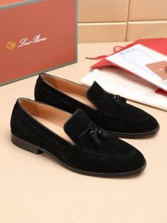 Замшевые лоферы Loro Piana tassel - Black