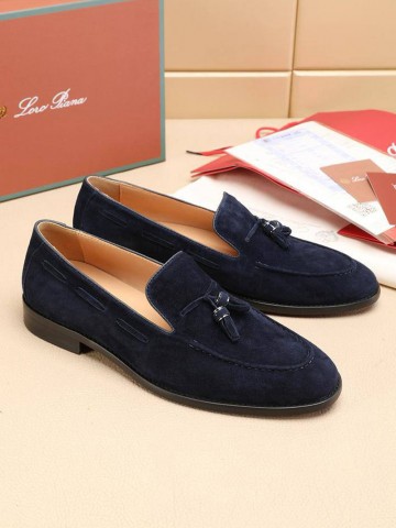 Замшевые лоферы Loro Piana tassel - Navy