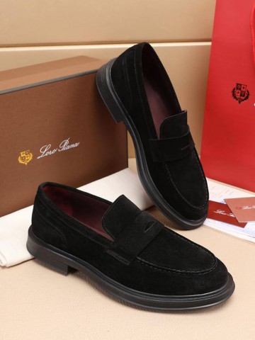 Замшевые лоферы Loro Piana Travis - Black
