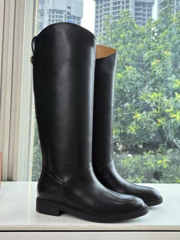 Женские кожаные сапоги Loro Piana premium - Black