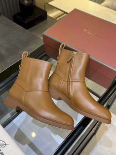 Женские кожаные сапоги Loro Piana premium - Chestnut