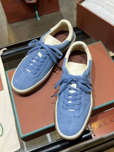 Женские замшевые кроссовки Loro Piana Premium - Blue