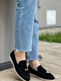 Женские замшевые лоферы Loro Piana Open Walk