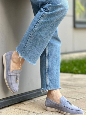 Женские замшевые лоферы Loro Piana Open Walk