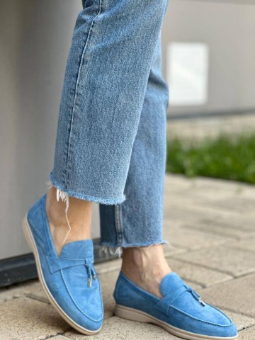 Женские замшевые лоферы Loro Piana Open Walk