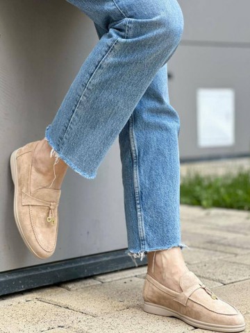 Женские замшевые лоферы Loro Piana Open Walk