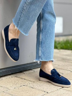 Женские замшевые лоферы Loro Piana Open Walk