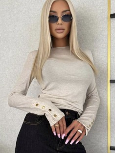 Женский базовый лонгслив Loro Piana Premium - Beige