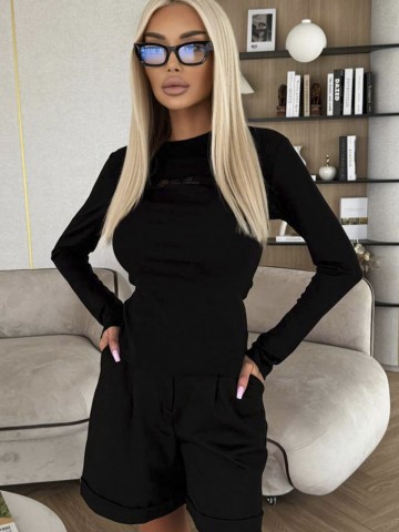 Женский базовый лонгслив Loro Piana Premium - Black