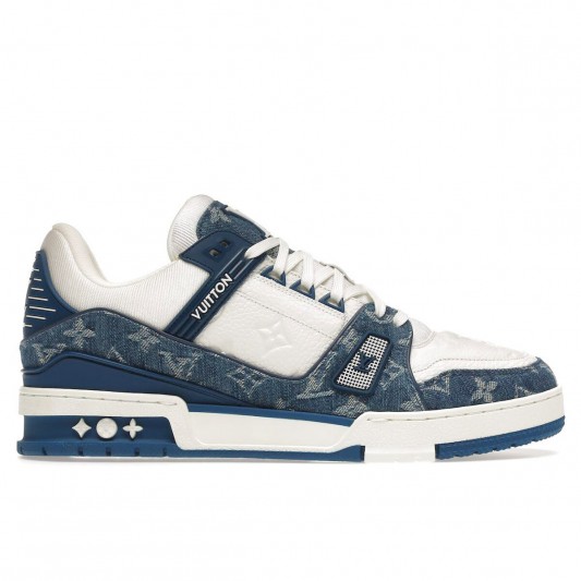 Кеды Louis Vuitton Trainer Denim White Blue