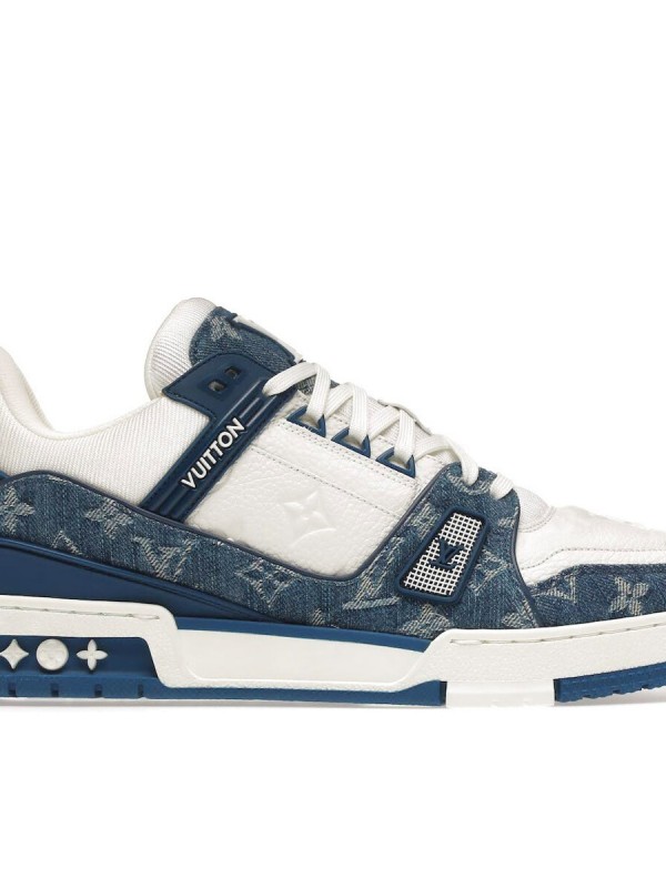 Кеды Louis Vuitton Trainer Denim White Blue