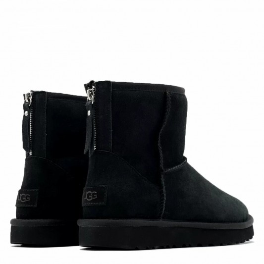 Угги UGG Classic Mini Zip II Black (Без Камней)