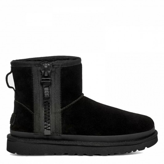 Угги UGG Classic Mini Zipper Tape Logo Black