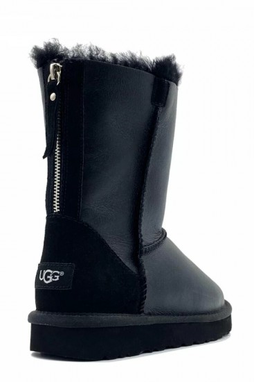 Угги UGG Classic Short Zip Metallic Black