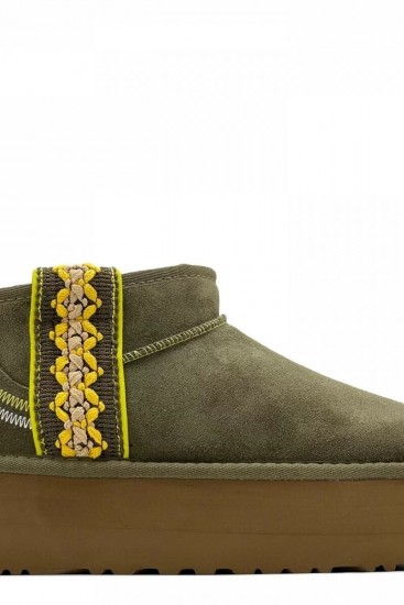 Угги UGG Classic Ultra Mini Braid Plarform Burnt Olive