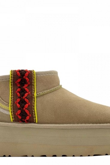 Угги UGG Classic Ultra Mini Braid Plarform Sand