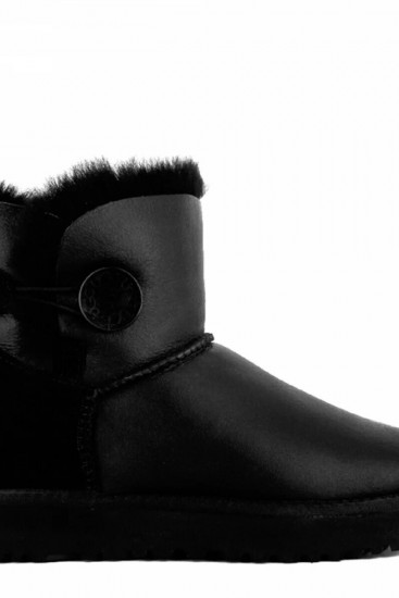 Угги UGG Mini Bailey Button Metallic Black