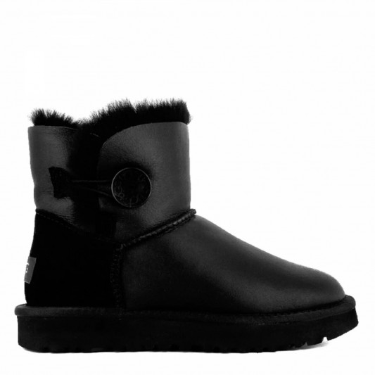 Угги UGG Mini Bailey Button Metallic Black