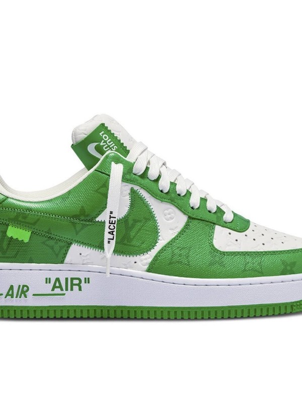 Кеды Louis Vuitton X Nike Air Force 1 Low White Gym Green