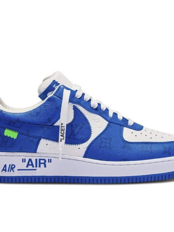 Кеды Louis Vuitton X Nike Air Force 1 Low White Team Royal