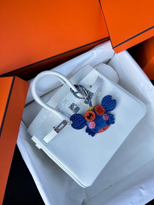 Брелок для сумки Hermes из кожи крокодила